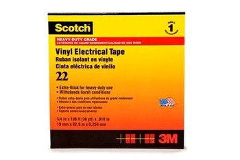 3M Scotch 22 Negro Cinta aislante - 2 pulg. x 36 yd - Grosor 10 mil - 10067
