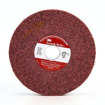 3M Scotch-Brite Convoluto Óxido de aluminio Mediano Rueda de desbaste - Mediano grado - Accesorio Eje - Diámetro 6 pulg. - Agujero Central 1 pulg. - Grosor 1 pulg. - 01865