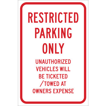 Imágen de Brady B-959 Aluminio Rectángulo Blanco Inglés Cartel de información, restricción y permiso de estacionamiento 115554 (Imagen principal del producto)