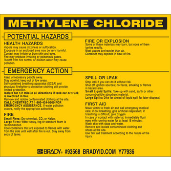 Imágen de Brady Negro sobre amarillo Rectángulo Vinilo 93568 Etiqueta de material peligroso (Imagen principal del producto)