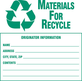 Imágen de Brady Blanco sobre verde Cuadrado Vinilo 121062 Etiqueta de residuos (Imagen principal del producto)