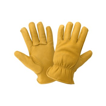 Global Glove 3200DTH Dorado Grande Cuero Grano Gamuza Cuero Guante para conductor - Pulgar montado - 816679-01547