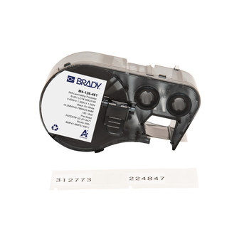 Brady M4-126-461 Etiquetas criogénicas autolaminadas - 1.8 pulg. x 0.6 pulg. - Poliéster - Negro sobre blanco, transparente - B-461
