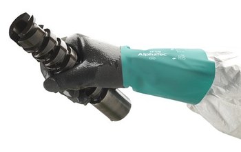 Ansell AlphaTec ANSELL GRIP™ 58-430 Verde/Gris 11 Nitrilo Apoyado Guante resistente a productos químicos - acabado Áspero - Longitud 12 pulg. - 076490-14897