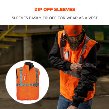 Ergodyne GloWear 8287 Chaqueta para condiciones frías 25514 - tamaño Grande - Poliéster - Naranja