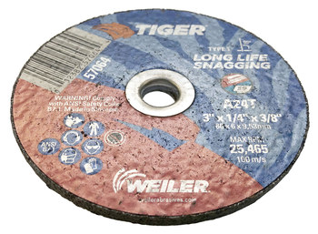 Weiler Tiger Rueda de enganche 57064 - Tipo 1 (recto) - 3 pulg. - Óxido de aluminio - 24 - T