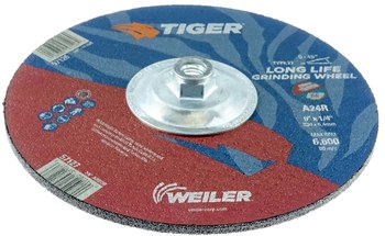 Weiler Tiger Disco esmerilador 57126 - 9 pulg. - Óxido de aluminio - 24 - R