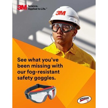 3M GoggleGear Scotchgard 500 GG501NSGAF Policarbonato Gafas de seguridad lente Transparente - Ventilación indirecta - 051131-27561