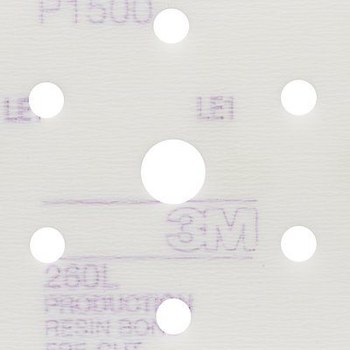 3M Hookit Recubierto Óxido de aluminio Blanco Disco de velcro - Óxido de aluminio - 5 pulg. - P1500 - Ultrafino - 00951