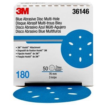 3M Hookit Óxido de aluminio cerámico Azul Disco de velcro - Óxido de aluminio cerámico - 3 pulg. - 180 - 36146