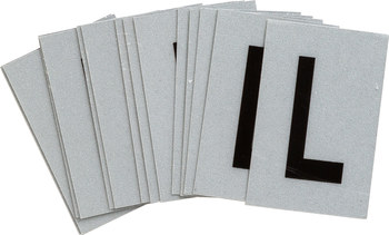 Imágen de Brady Handimark Negro sobre plateado Reflectante Interior/exterior Carta 5900-L Etiqueta en forma de letra (Imagen principal del producto)
