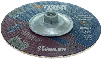 Weiler TIGER Disco de corte y esmerilado 58322 - 7 pulg. - Cerámico - 30