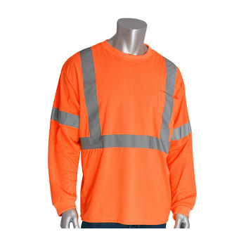 PIP 313-1300-OR Camisa de alta visibilidad 313-1300-OR/M - Mediano - Poliéster - Naranja - ANSI clase 3 - 08280