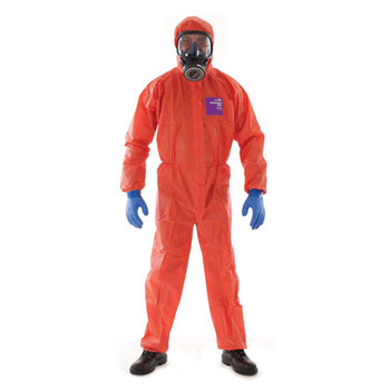 Ansell Microchem AlphaTec Overol resistente a productos químicos 68-1500 WR15-B-92-196-04 - tamaño Grande - Rojo - 19555