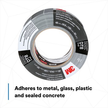 3M DT8 Plateado Cinta para ductos - 1.88 pulg. Anchura x 60 yd Longitud - 8 mil Espesor - 17225
