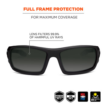 Ergodyne Skullerz Odin Lentes de seguridad lente Humo - Marco completo - 720476-50433