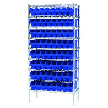 Imagen de Akro-mils AWS183630048 Shelfmax 2000 lb Ajustable Azul Cromo Acero Abierto Ajustable Sistema de estantería fijo (Imagen principal del producto)