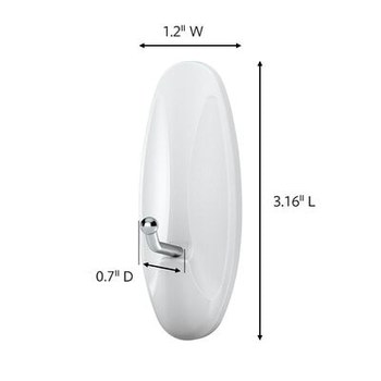3M Command 17068ES Blanco Ganchos de Alambre - 1.2 pulg. Anchura x 3.16 pulg. Longitud - 92127