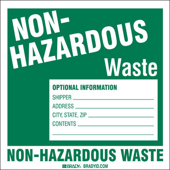 Imágen de Brady Blanco sobre verde Cuadrado Vinilo 121154 Etiqueta de residuos (Imagen principal del producto)