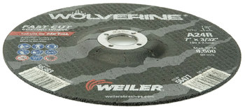 Weiler Wolverine Rueda de corte 56383 - Tipo 27 - rueda de centro hundido - 7 pulg. - Óxido de aluminio - 24 - R
