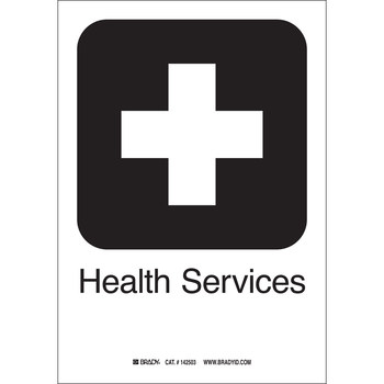 Imágen de Brady B-302 Poliéster Rectángulo Inglés Cartel de servicios de salud 142503 (Imagen principal del producto)