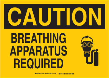 Imágen de Brady B-401 Poliestireno Rectángulo Amarillo Inglés Cartel de aparato de respiración 131945 (Imagen principal del producto)