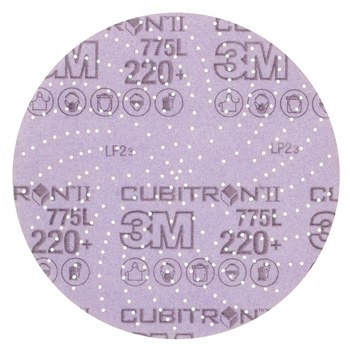3M Cubitron II Hookit Recubierto Grano Cerámico de Precisión Morada Disco de velcro - Grano Cerámico de Precisión - 6 pulg. - 220 - Muy fino - 64271