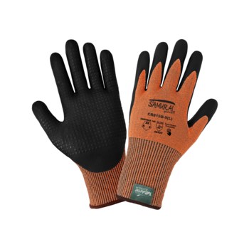 Global Glove Samurai Glove Naranja de alta vis. Grande Tuffalene Platino UHMWPE Tuffalene Platino UHMWPE Guantes resistentes a cortes - cr815d lg