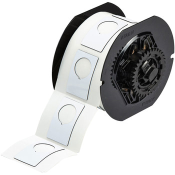 Brady B30EP-168-593-WT Rollo de etiquetas troqueladas para impresoras - 1.9 pulg. x 1.2 pulg. - Poliéster - Blanco - B-593