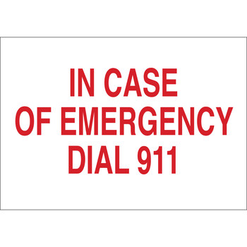 Imágen de Brady B-302 Poliéster Rectángulo Blanco Inglés Cartel de emergencia 911 85368 (Imagen principal del producto)