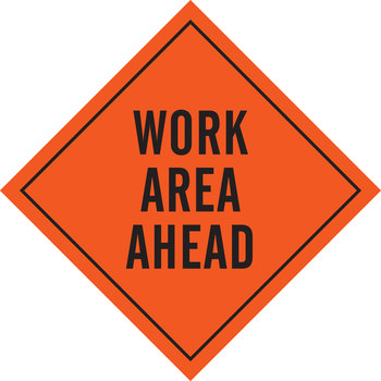 Imágen de TrafFix Devices inc Vinilo Diamante Naranja Inglés Cartel de construcción de carreteras 57038 (Imagen principal del producto)