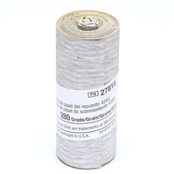 3M Stikit Rollo de lijado 27815 - 2 1/2 pulg. x 100 pulg. - Carburo de silicio - 280 - Extrafino