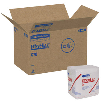 Kimberly-Clark Wypall X70 Limpiador 41200, Hydroknit, - 12 pulg. x 12.5 pulg. - Blanco