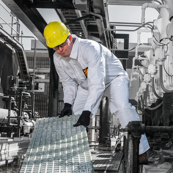Ansell KleenGuard Overoles resistentes a productos químicos A30 30917 - tamaño 5XG - Microfuerza - Blanco