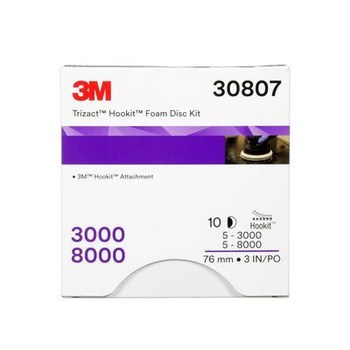 3M Trizact, Hookit 30807 Espuma Kit de disco de espuma - 3 pulg. Dia