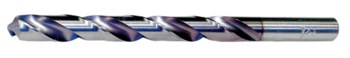 Cleveland CLE-MAX 2002G-TC Taladro de Jobber - Corte de mano derecha - Punta Radial 118° - Acabado TiCN - Longitud Total 5 pulg. - Flauta Espiral - Cobalto (HSS-E) - Vástago Recto - C73024