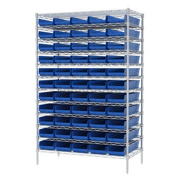 Imagen de Akro-mils AWS244830184 2000 lb Ajustable Azul Cromo Acero Abierto Ajustable Sistema de estantería fijo (Imagen principal del producto)