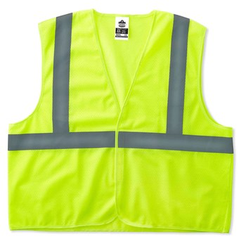 Ergodyne Glowear 8205HL Chaleco de alta visibilidad 20973 - tamaño Pequeño/Mediano - Poliéster - Lima de alta visibilidad - ANSI clase 2