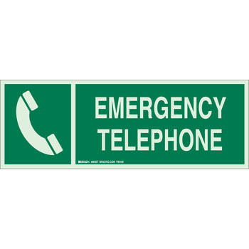 Imágen de Brady Bradyglo B-347 Poliéster/poliestireno Rectángulo Inglés Cartel de ubicación de teléfono 90927 (Imagen principal del producto)