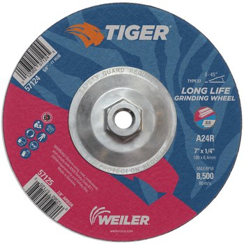 Weiler TIGER Disco esmerilador 57128 - 6 pulg. - Óxido de aluminio - 24