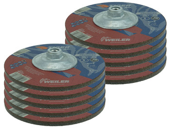Weiler Tiger AO Rueda de desbaste con centro hundido 68373 - 7 pulg. - Óxido de aluminio - 24 - T