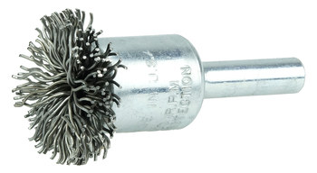 Weiler Acero Cepillo de copa - Accesorio Vástago sin rosca - Diámetro 1 pulg. - Diámetro de la cerda 0.020 pulg. - 10099