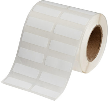 Brady BradyJet J20-37-7425J Rollo de etiquetas imprimibles de inyección de tinta - 1.5 pulg. x 0.5 pulg. - Polipropileno - Blanco - B-7425J