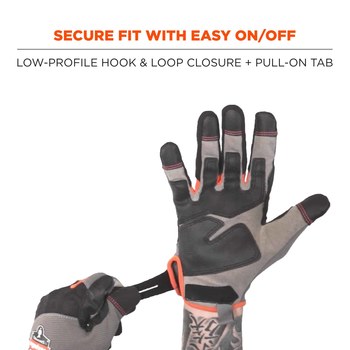 Ergodyne ProFlex Tena-Grip 820 Gris/Negro/Anaranjado Grande Guantes de trabajo - 720476-17244
