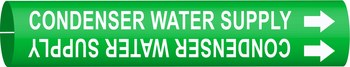 Imágen de Brady Blanco sobre verde Plástico 4041-F Marcador de tubería con correa (Imagen principal del producto)