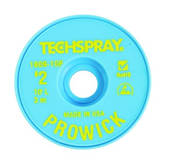 Imágen de Techspray Pro Wick - 1809-10F Trenza de desoldadura de revestimiento de fundente de colofonia (Imagen principal del producto)
