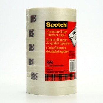 3M Scotch 898 Transparente Cinta de fleje de filamento - 18 mm Anchura x 55 m Longitud - 6.6 mil Espesor - 06897