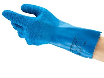Ansell AlphaTec 62-401 Azul 8 Látex Apoyado Guantes resistentes a productos químicos - A granel - acabado Liso - Longitud 13 pulg. - 076490-13917