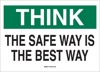 Imágen de Brady B-555 Aluminio Rectángulo Blanco Inglés Cartel de sensibilización de seguridad 42916 (Imagen principal del producto)