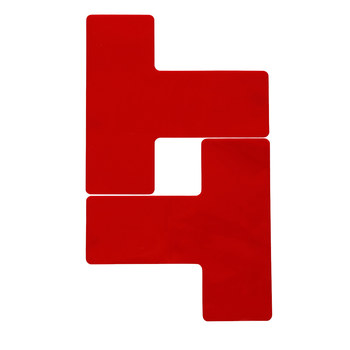 Brady ToughStripe Max 170056 Etiqueta de marca de esquina - 3 pulg. x 8 pulg. - Vinilo - Rojo - B-543